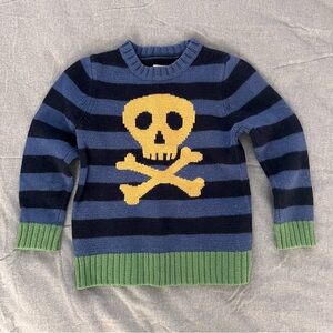 Mini Boden Skull and Crossbones Sweater Jumper Youth 5-6 Rag Cotton John Lewis